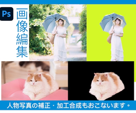 写真やイラストの色補正、加工、合成をおこないます 20年以上の経験がある画像編集のプロが作業します。 イメージ1