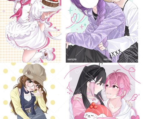 夢絵やカップルを主に様々なイラストをお描きします アイコン 1枚絵  ヘッダー サムネ 立ち絵 イメージ2
