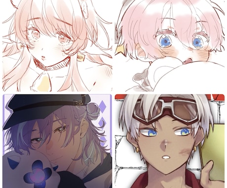 おまかせでかわいめ簡易イラスト描きます アイコンなどに:かわいめの絵柄のバストアップ絵をおまかせで！ イメージ1