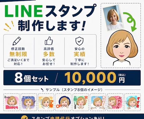 写真をデフォルメ化してLINEスタンプ制作します
