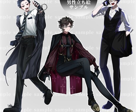 TRPG・ゲーム等の立ち絵イラストお描きします 影のあるイラストをお描きします イメージ2