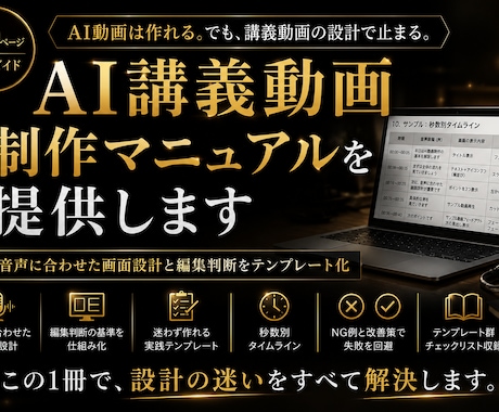 AI講義動画制作マニュアルを提供します イメージ1