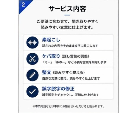 最短即日・文字起こしします ケバ取り・整文まで丁寧に対応いたします イメージ2