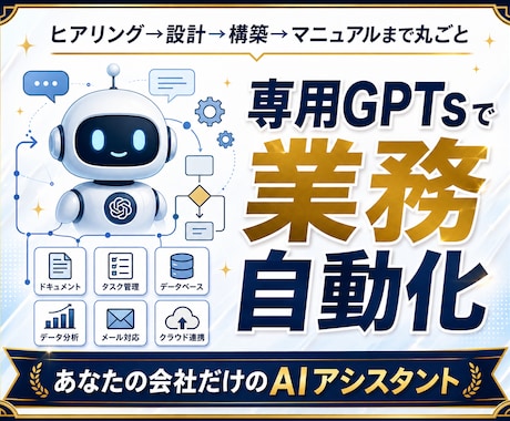 業務を自動化する専用GPTsを構築します あなたの業務に合わせた“専用AI”を構築・譲渡します イメージ1
