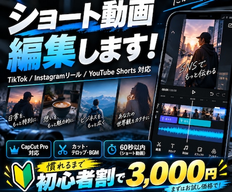 TikTok・リール用のショート動画を編集します イメージ1