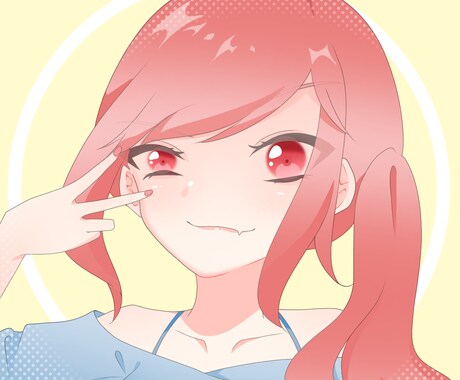 アニメ塗り簡易アイコン描きます お手軽にかわいいSNSアイコンを探している方向け! イメージ1