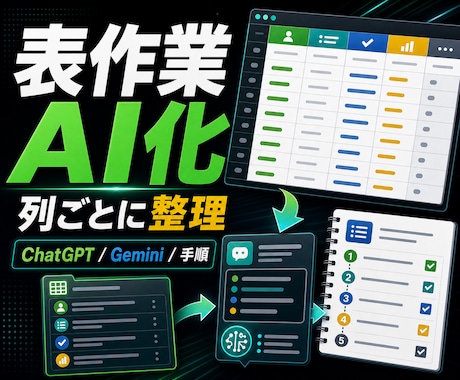 スプレッドシート作業をAI化します ChatGPTとGeminiで表作業を軽くします イメージ1