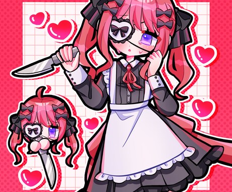 病みかわで萌えな女の子のイラスト描きます その他の雰囲気も勿論OK！"可愛い"を表現するのが得意です イメージ1