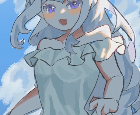厚塗り風の可愛らしい女の子キャラクターを描きます 初めての依頼でも歓迎！skeb経験を活かし丁寧な対応致します イメージ1