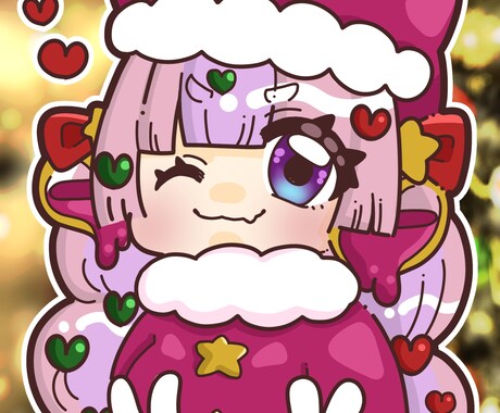 商用◎クリスマスミニキャラ制作いたします VTuberさんの画像のワンポイントとしていかがですか？ イメージ2