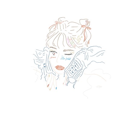 ゆるポップ線画であなただけの1枚描きます SNSや名刺に、優しくて繊細な世界観をプラス イメージ2