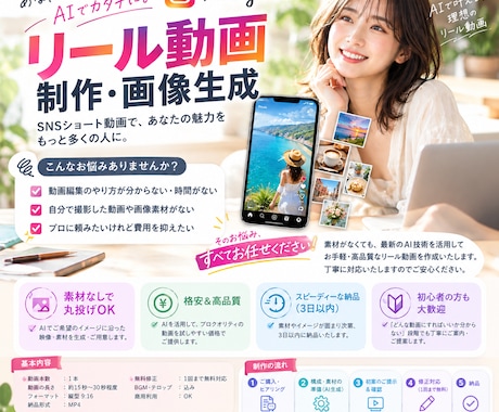 相談OK！AIでInstagramリール作成します イメージ1
