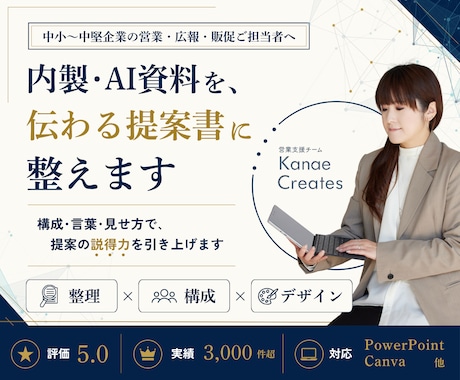内製・AI資料を「伝わる提案書」に整えます イメージ1