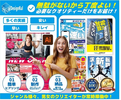 低コストでキレイなチラシをつくります 修正・地図作成無料！3日以内にデザインを初稿いたします！ イメージ1