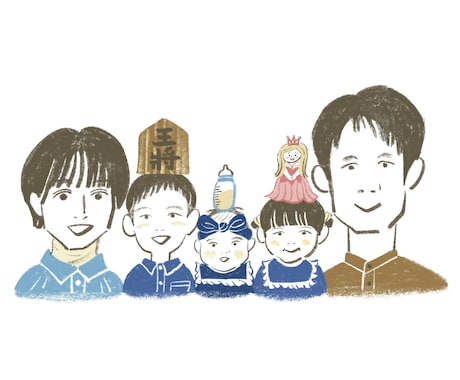 お気に入りを頭上に◎色鉛筆タッチで似顔絵描きます かたくない、ゆるい、楽しそう、親近感がモットーです。 イメージ1