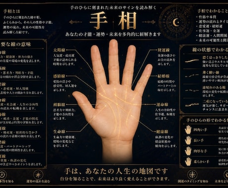 手のひらが語る、本当のあなたと未来を占います 手相鑑定｜手のひらに刻まれた運命を読み解く イメージ1