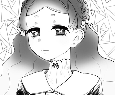 モノクロ線画で上半身アイコンを描きます 繊細な線で上半身アイコンを丁寧に制作します イメージ2