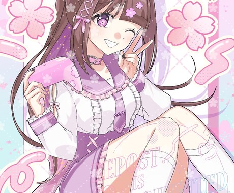 可愛いくて目を引くイラストお描きします ◇キラキラ可愛さ全開のイラスト描きます！ イメージ1