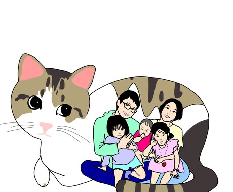 シンプルPOPなイラスト・似顔絵描きます 家族やペット、友達との思い出をイラストにしませんか？ イメージ2