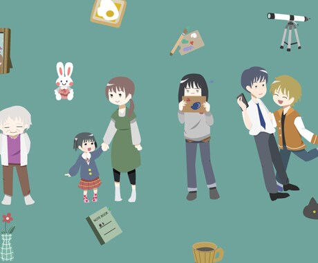 あなたにそっくりな似顔絵、アイコン描きます ふわふわかわいい似顔絵、アイコンはいかがですか！(*^^*) イメージ1