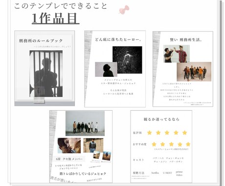 そのまま使える韓ドラ投稿3点セット販売しています 韓ドラ感想投稿に最適｜統一感あるおしゃれデザイン イメージ2