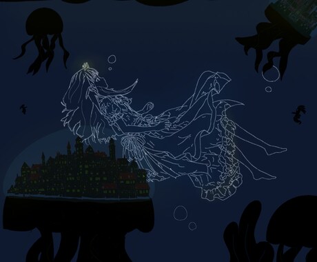 幻想的で雰囲気のある世界観を描きます 幻想的な雰囲気のイラストを制作します。 イメージ2