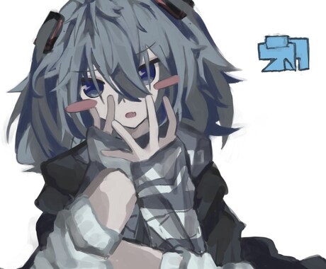 病み風の絵柄でアイコン描きます SNSの裏アカウントや日常アカウントにおすすめです！ イメージ1