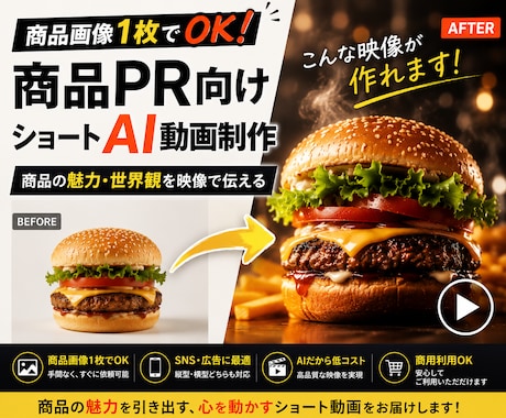 画像1枚から商品PRショートAI動画を制作します イメージ1