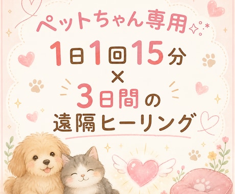 ペット専用1日1回15分×3日遠隔ヒーリングします やさしく届く、ペット遠隔ヒーリング イメージ1