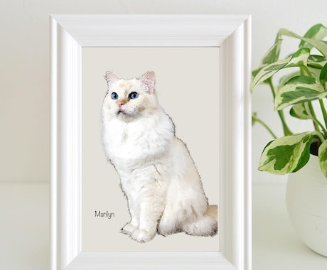 肖像画風画像作成ます 大切なペット猫ちゃんの写真を飾りたい人へ イメージ1