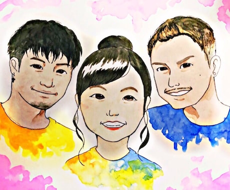 お写真を参考に❁似顔絵描きます 大好きなあの人と夢のツーショット♡ イメージ2