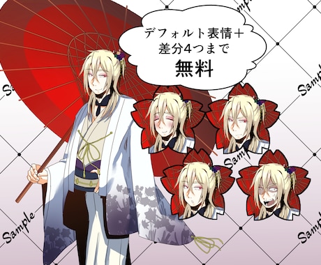 apng対応!TRPG等の立ち絵を描きます ココフォリアで使える動く立ち絵対応!表情差分は4つまで無料! イメージ2