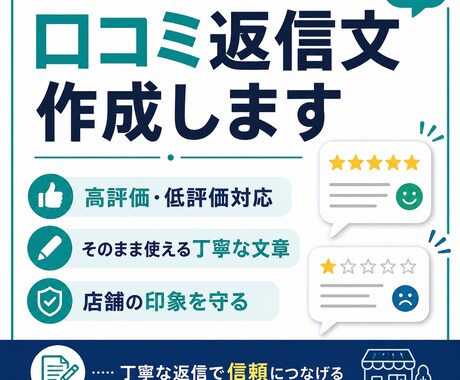 口コミ返信文を作成します 低評価口コミにも丁寧に対応します イメージ1