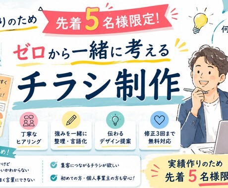ゼロから一緒に考えるチラシ作成します イメージ1