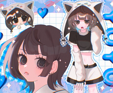 歌ってみたサムネイルや配信画面イラストお描きします 暖かい色味が好きな方おすすめ☺︎ イメージ1