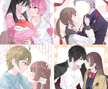 夢絵やカップルを主に様々なイラストをお描きします アイコン 1枚絵  ヘッダー サムネ 立ち絵 イメージ2