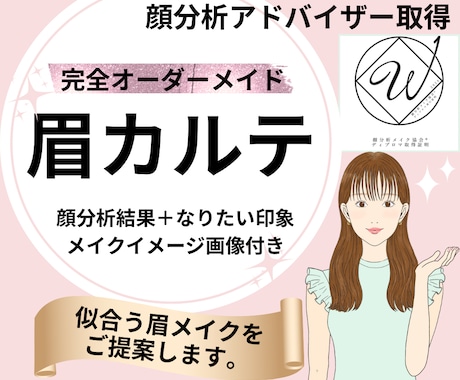 顔分析|眉カルテで【なりたい】【似合う】を叶えます 顔分析理論を元に、あなたに似合う眉メイクをご提案します♡ イメージ1