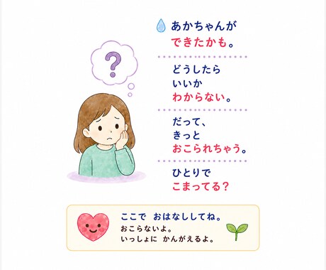 どうしようあかちゃんがいるかも？のなやみをききます なんさいのひとでもそうだんしてね　しかられないしこわくないよ イメージ1