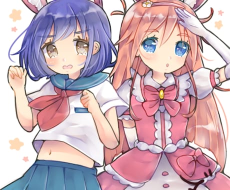 最短2日☆可愛いイラスト・アイコンなど描きます アニメ絵・ゲームキャラ・オリジナルなどの制作はお任せ下さい！ イメージ1