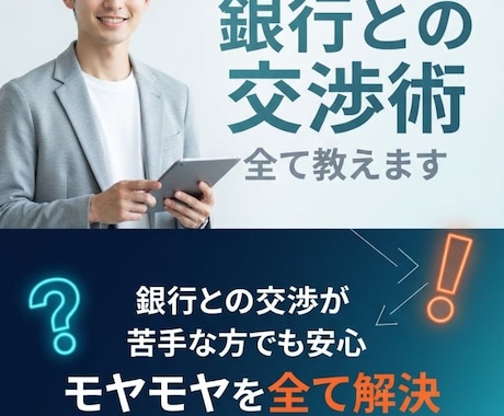 銀行との交渉相談、質問を何でも請負います 月額7500円。個人事業主、中堅中小企業向けです。 イメージ1