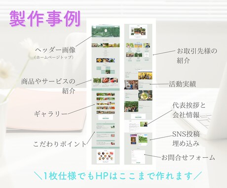 すっきり見やすい！ペライチでホームページ制作します 見やすいから管理もしやすい！簡単な操作レクチャー付き！ イメージ2