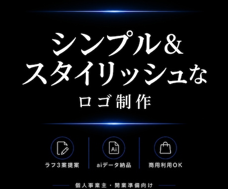 個人事業主・開業準備向け｜シンプルなロゴ制作します 完全オリジナル｜ai形式納品｜商用利用OK イメージ1