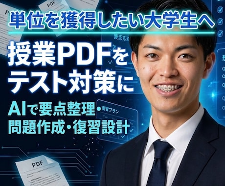 大学生の授業PDFをテスト対策に変えます 単位を取るために何をすべきか整理します イメージ1