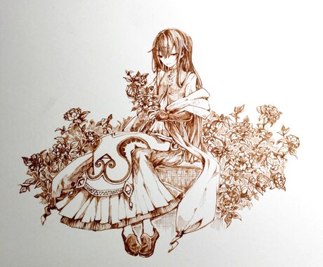 イラストを描きます 人物や植物をぎゅっと一枚の絵に閉じ込めます。 イメージ2