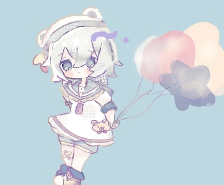 小さくて可愛いデフォルメイラスト描きます 立ち絵 アイコン ペア画 グッズまで幅広く対応しております イメージ1
