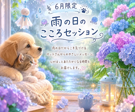 6月限定メニュー!!ペットとお話します 質問5個まで。亡くなった子ともお話できます イメージ1