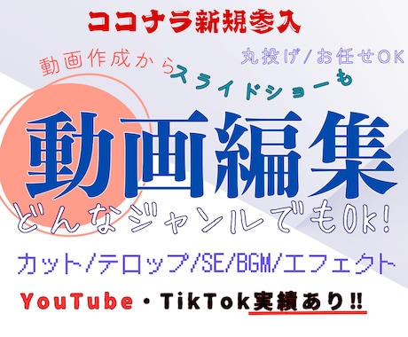SNS用から広告まで動画やスライドショーを作ります スマホで撮影の動画/写真なども大歓迎！YouTube用にも！ イメージ2