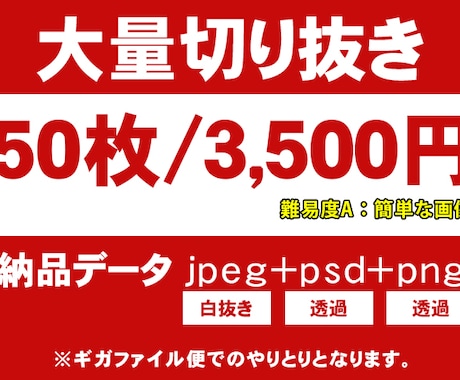 40枚～50枚の大量注文専用。切り抜きいたします 納期は2日ほどで可能（ただし平日を営業日として土日を除く） イメージ1