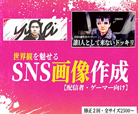 ゲーマー・配信者向け・sns画像制作します 【AIほぼ非使用】ブランディング・権威性を高める良質デザイン イメージ1