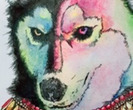 手描きで動物に宝石の装飾イラスト描きます お好きな動物にキラキラ宝石のネックレスなど イメージ2